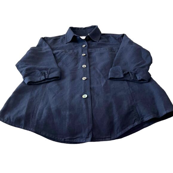 EMMA JAMES BLAZER JACKET, WOMENS, 8, NAVY BLUE, FRONT BUTTON, 3/4 CUFFED SLEEVES - Picture 2 of 12